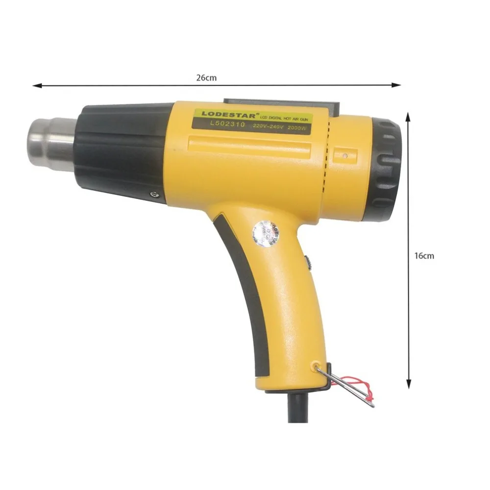 2000W Hot Air Heat Tool 100-650 Degree Temperature Adjustable Hand Held Paint Stripper Hot Air Tool Air Blower
