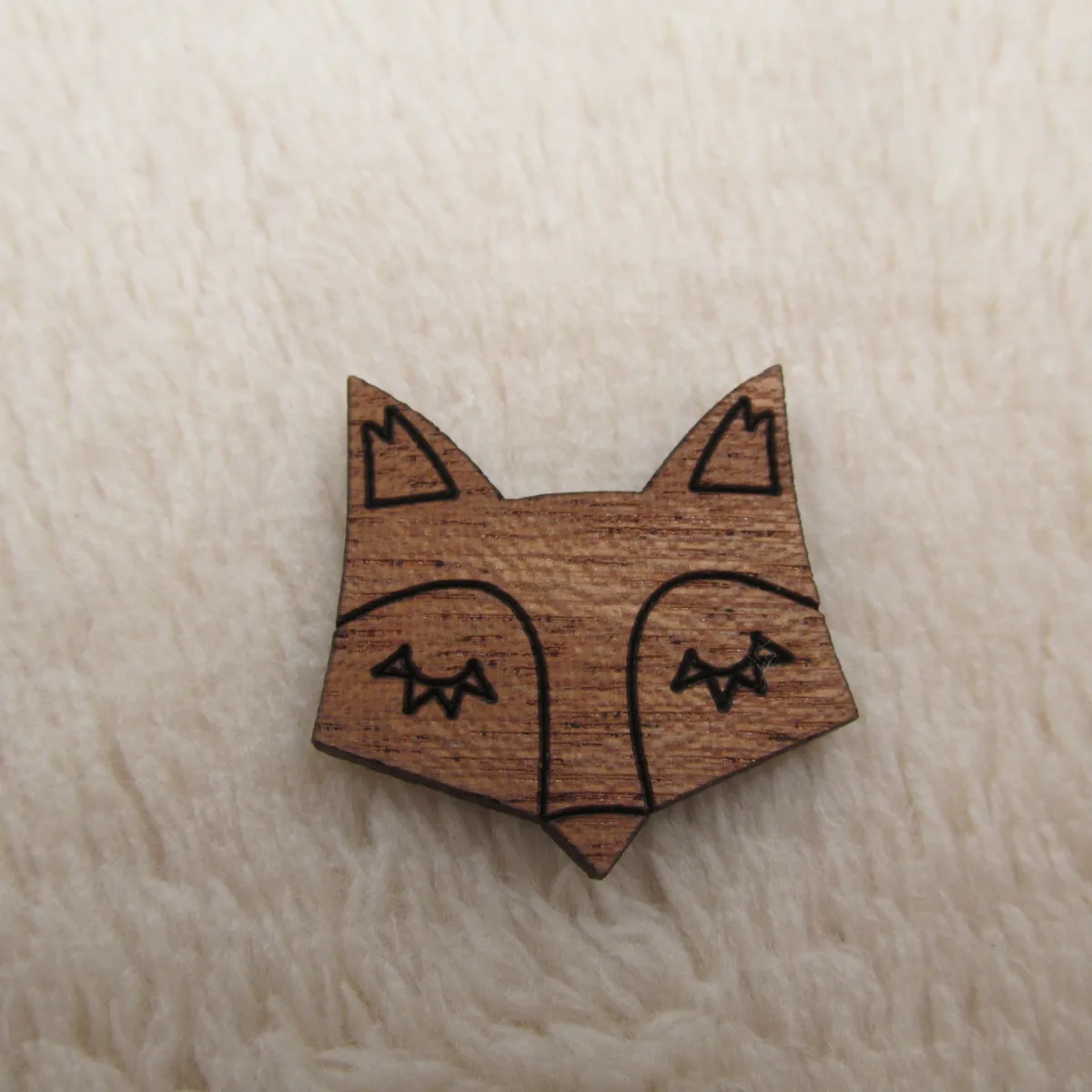 Лазерная гравировка незаконченного деревянного животного лиса шарм Ювелирная