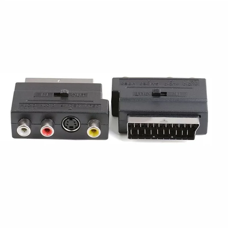Хорошее качество 21 штырь SCART штекер для 3 RCA Женский S-Video AV ТВ аудио разъем Scart