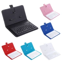 portable wireless bluetooth keyboard with faux leather case for iphone samsung xiaomi smartphones within 7 inches phone