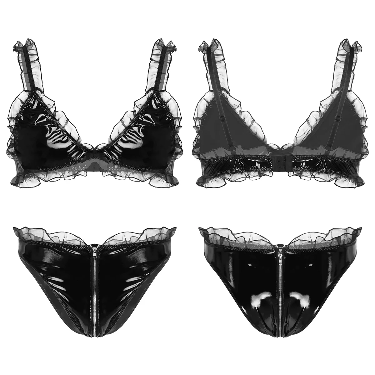 Костюм мужской для клуба нижнее белье с бретелями-спагетти бюстгальтер оборками