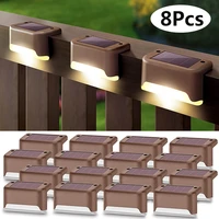 solar powered step deck lights waterproof solar lamp for outdoor patio stair path pool wall walkway yard decoration warm white