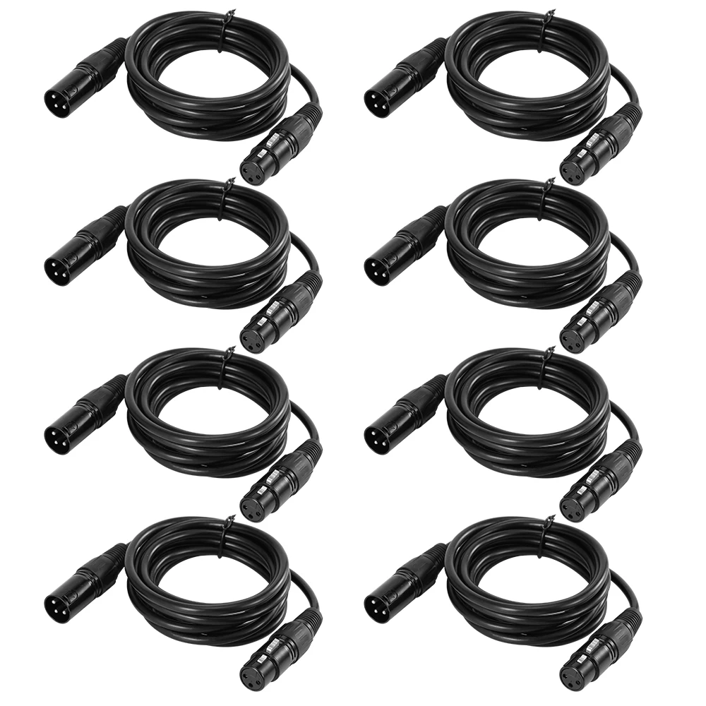 Ammoon 1M/2M 4/8 шт. кабель XLR DMX сценический светильник 3-Pin зарядный с разъемом папа
