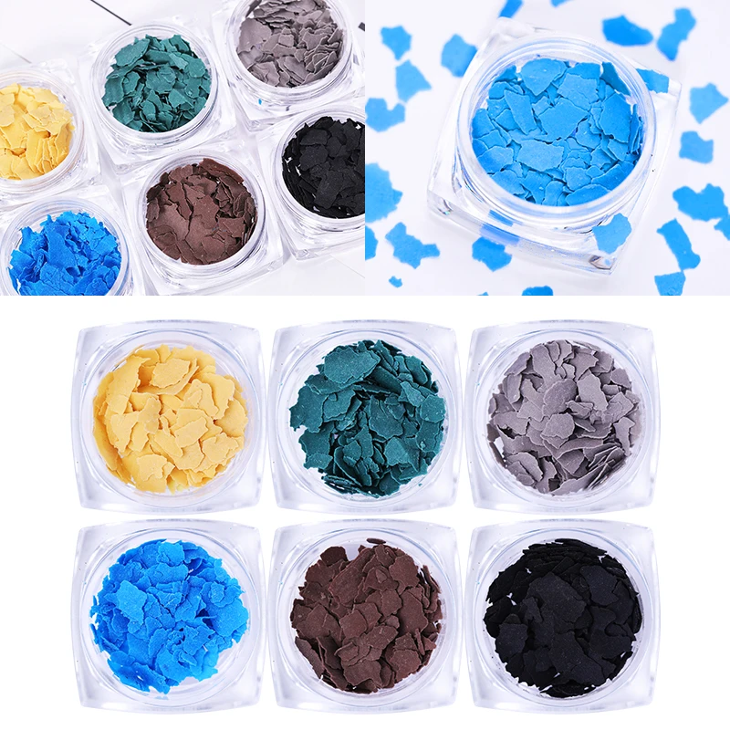 6 коробок/набор неправильный фрагмент метеорита для ногтей МИКАС листы дизайна 3D