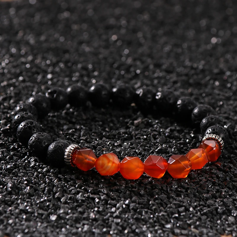 Мужской и женский браслет из натурального камня с лабрадоритом ониксом тигром