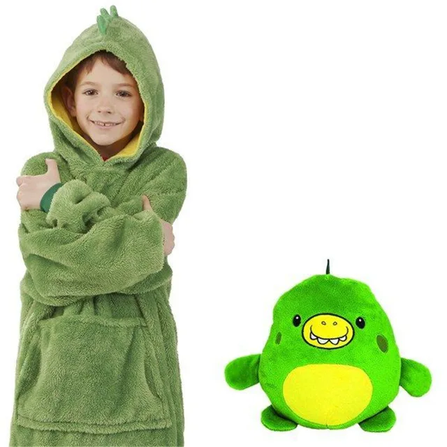 Green Худи Huggle Pets; толстовка с капюшоном в виде динозавра; теплые зимние пальто с капюшоном; банный халат; флисовый пуловер; Детский Рождественский подарок - Цвет: Green