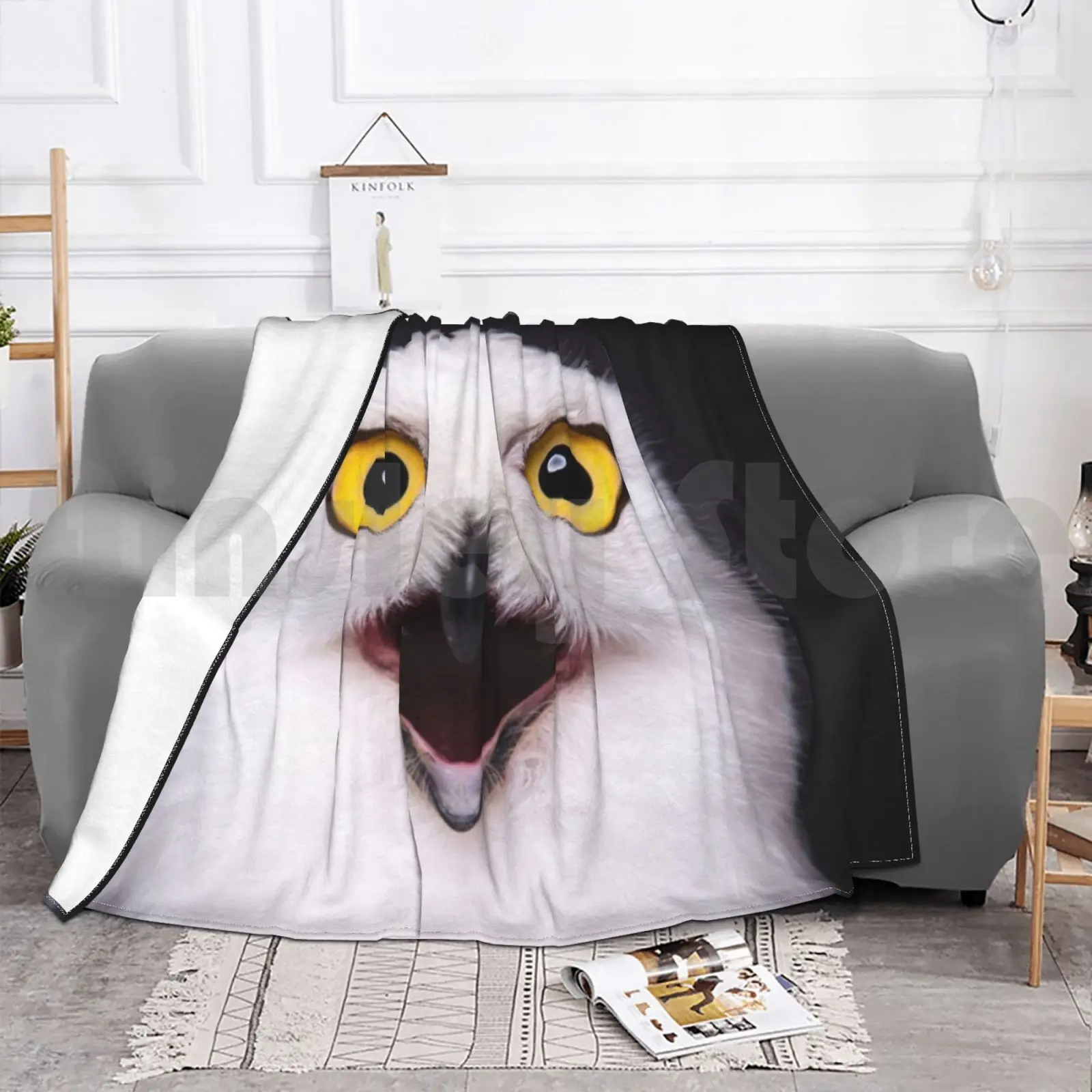 Красивая Снежная сова Strix Scandiaca одеяло с желтыми глазами супермягкая теплая