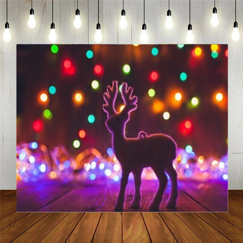 

Photo Studio Props Photography Backdrop Christmas Decoration Elk Color Spots Vinyl Background Cloth