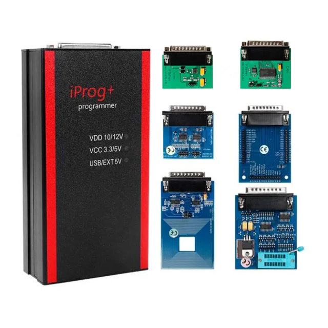 6pcs adapters Диагностический инструмент Iprog+ Iprog программист с адаптером IMMO/Регулировка пробега/сброс подушки безопасности лучше, чем Tango/Digrprog/Carprog - Цвет: 6pcs adapters