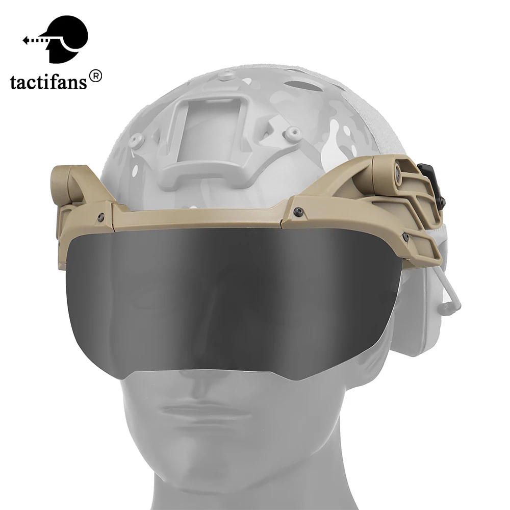 

Tactical FAST Helmet Visor Goggle Anti-fog Interchangeable PC Lens Flip Up For FAST LE High Cut Helmets Paintball Accessories