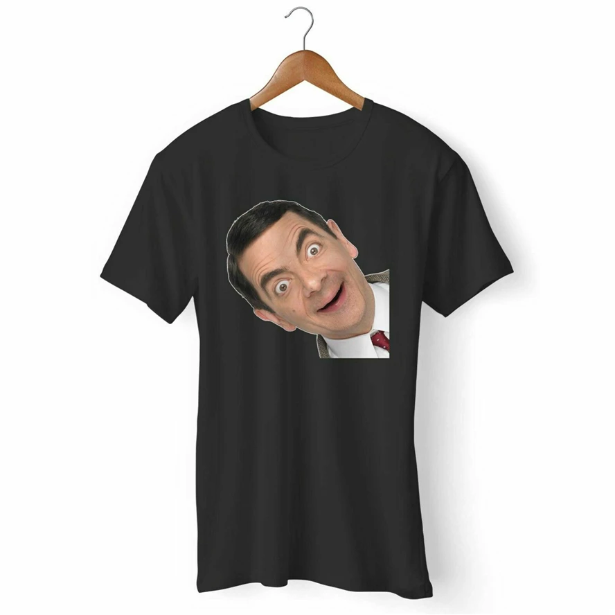 Новая Черная Футболка Mr. Bean Man'S Woman'S размера США Em1 модная крутая футболка |