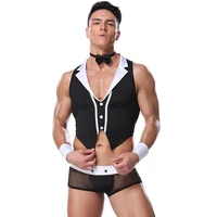 2020 4 piece set men night club bar wear sexy bartender costume male carnival party role playing game halloween costumes adult