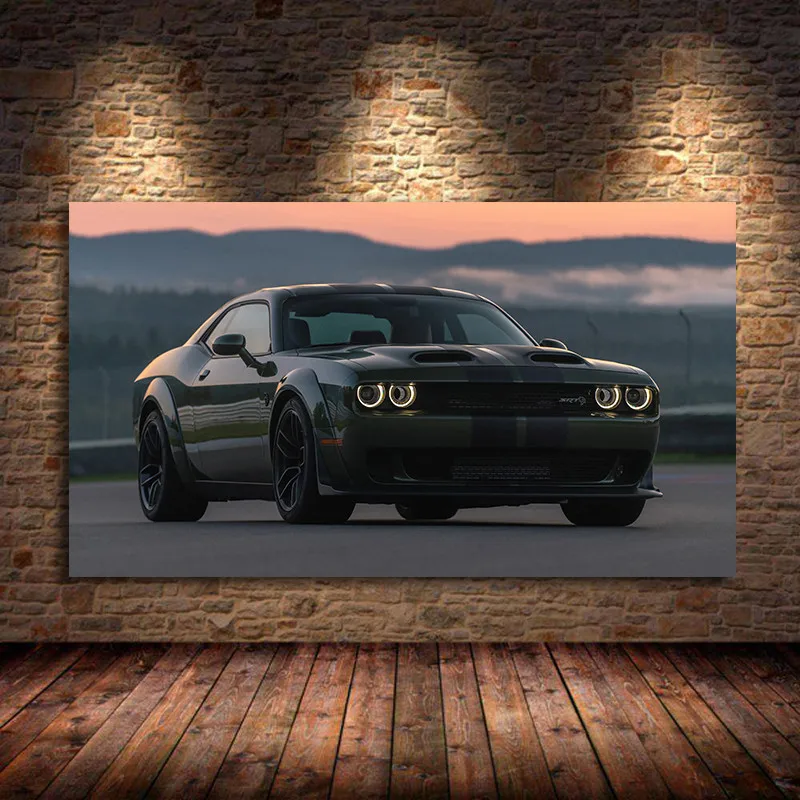 

Challenger Muscle Car Roadster Vehicle Car Posters Canvas Paintings Car Pictures Wall Art for Living Room Home Decor Unframed