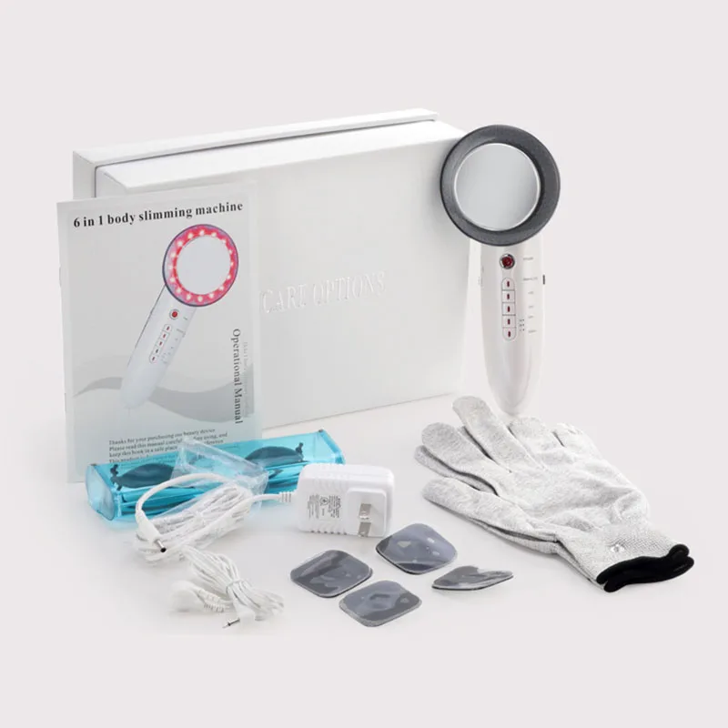 Six-in-one slimming instrument, negative ion ultrasonic beauty instrument, color light led photodynamic instrument