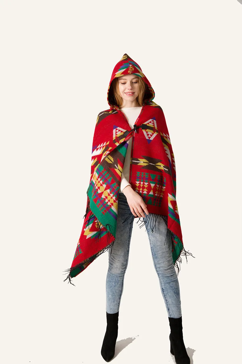 Ethnic Multifunction Bohemian Shawl Scarf Tribal Fringe Hoodies Striped Cardigans blankets Cape shawl tassels Poncho Coat |
