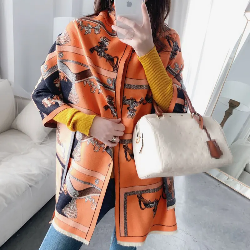 Женская модная популярная кашемировая шаль KOI LEAPING в европейском и американском