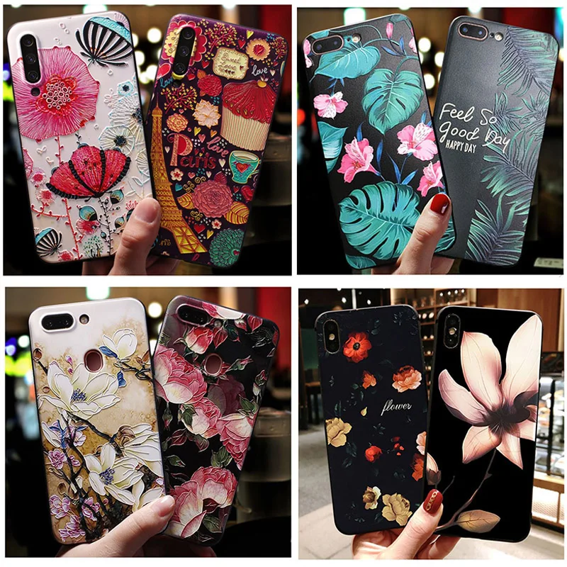 

3D Rose Emboss Case For Asus ZenFone 6 ZS630KL Max Pro M2 ZB631KL ZB633KL ZS660KL ZB634KL ZA550KL Case Silicone TPU Phone Case