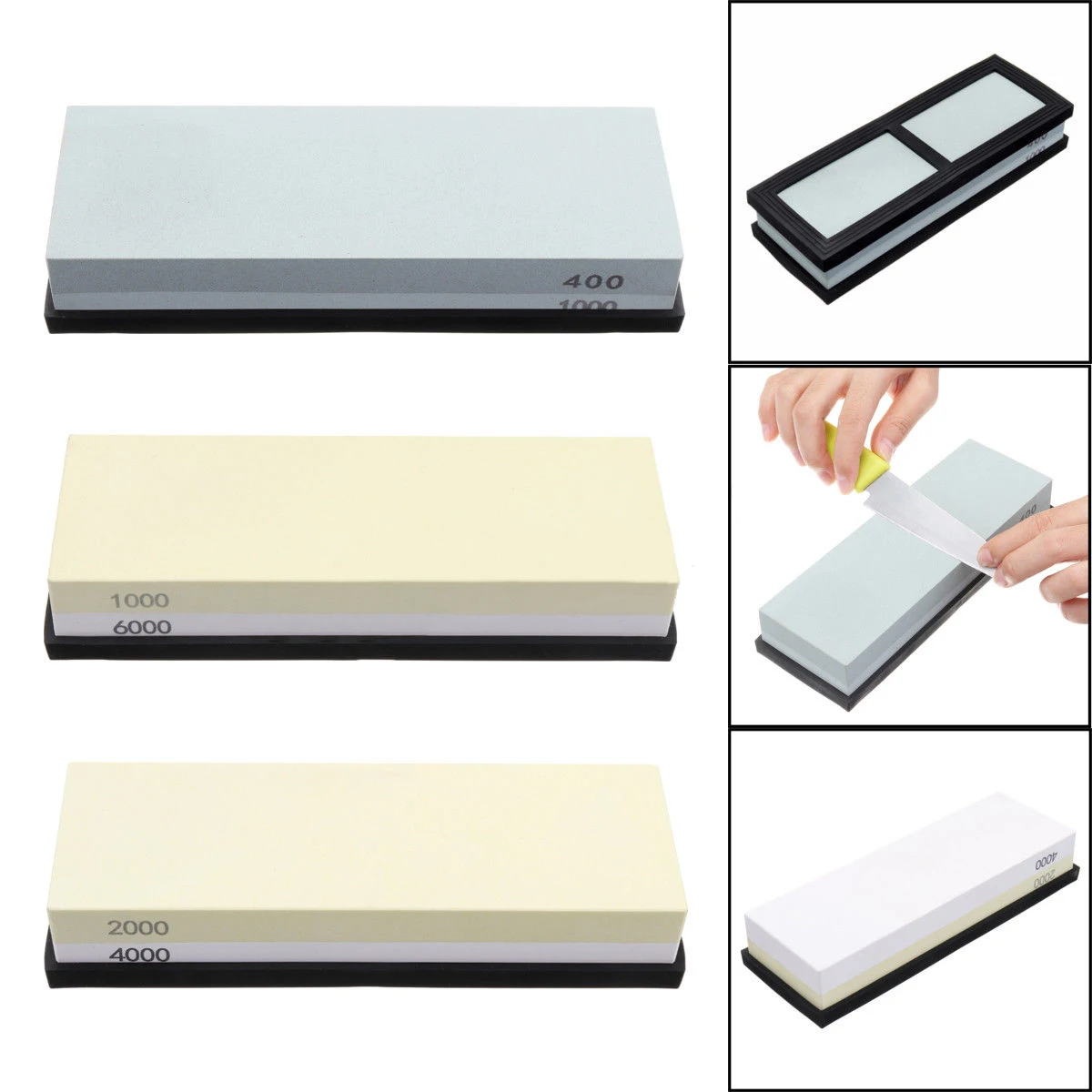 

Professional Kn-ife Sharpener Whetstone Sharpening Stones Grinding Stone Water Stone Kitchen Tool Optional Grit:400/1500#