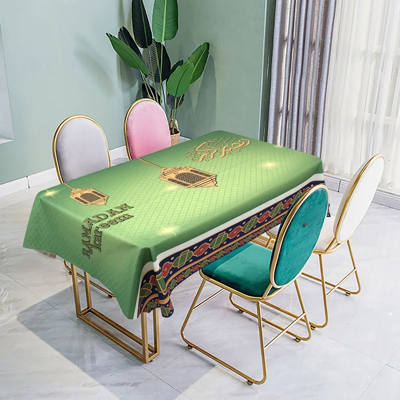 Черный ИД Мубарак скатерть мусульманские Вечерние обеденный Скатерти Исламской