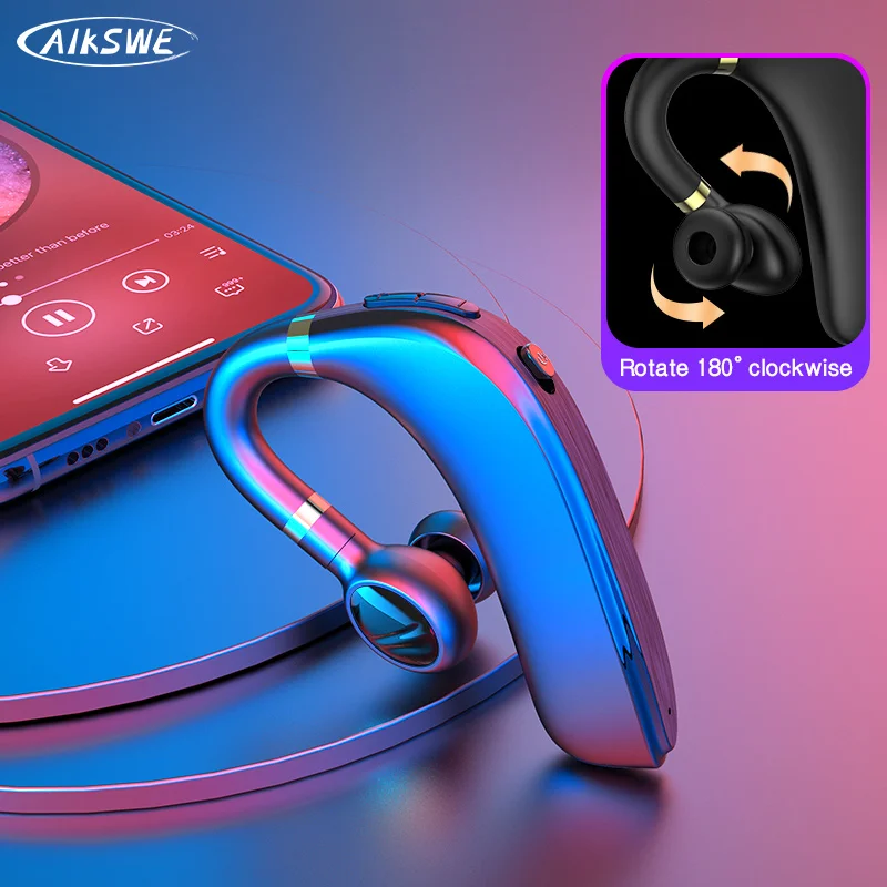 

Bluetooth Earphone Wireless Headphones Car Phone Hook Design telegram Handsfree Earbud Headset With HD MIC Music For Driving