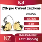 Проводные наушники-вкладыши KZ ZSN Pro X 1BA + 1DD, гибридная технология, Hi-Fi басовые наушники, монитор, наушники, Спортивная гарнитура с шумоподавлением