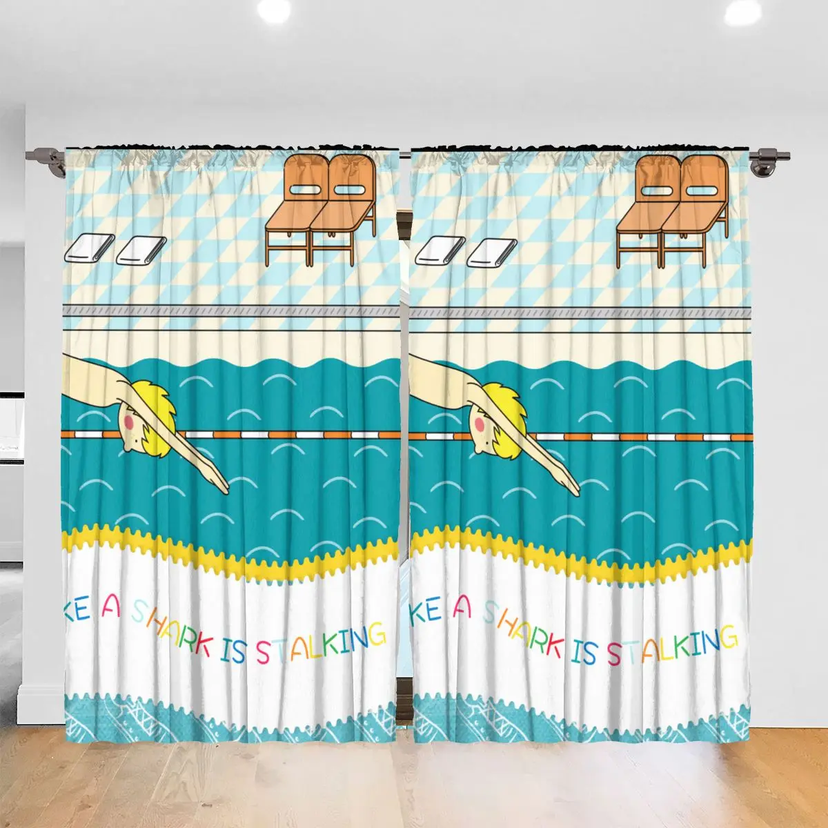 Солнцезащитная Штора для гостиной плавания как акула светит затеняет спальни