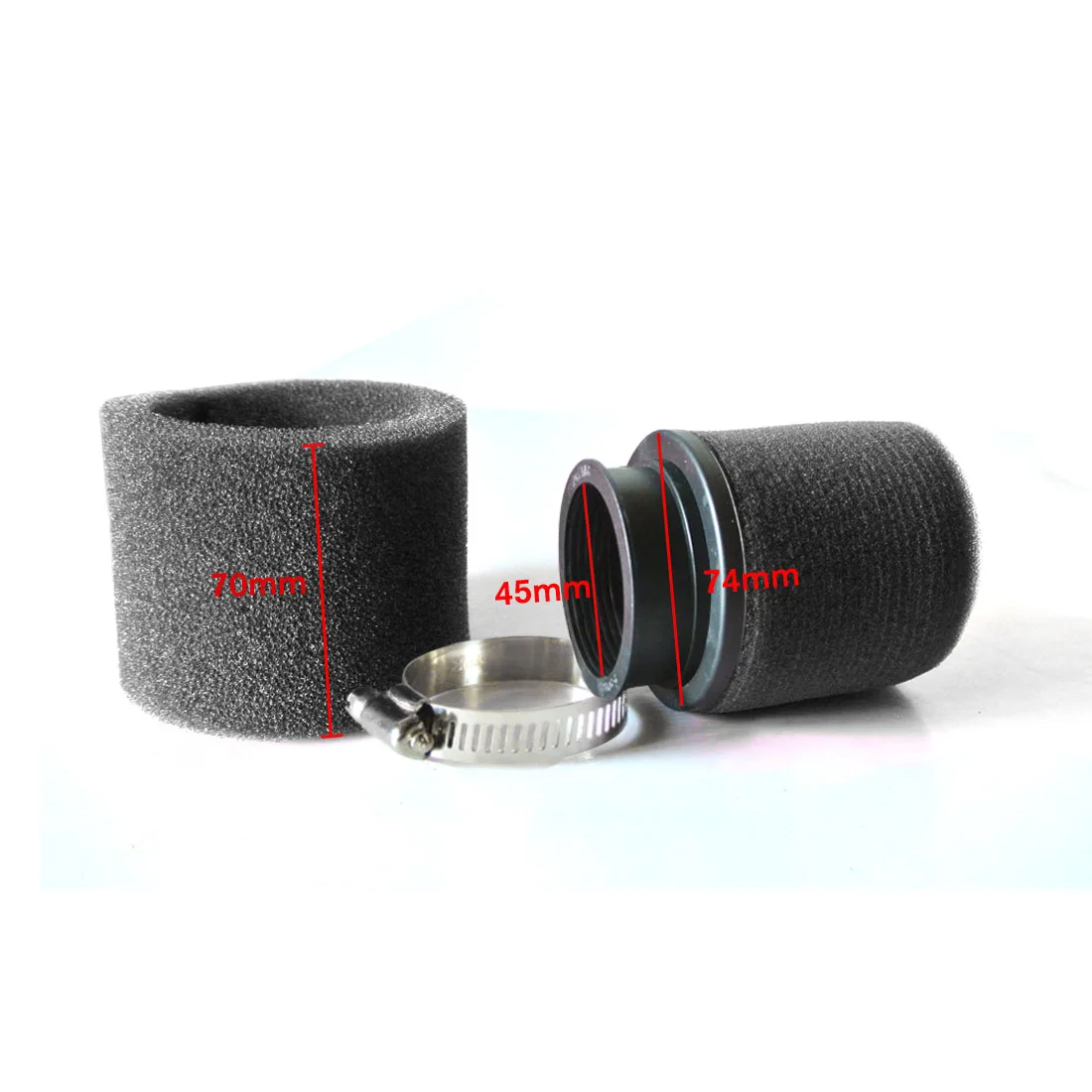 

35mm 38mm 40mm 42mm 45mm Red And Black Foam Straight Neck Air Filter Fit For CRF50 XR50 Motorcycle ATV Motor bike