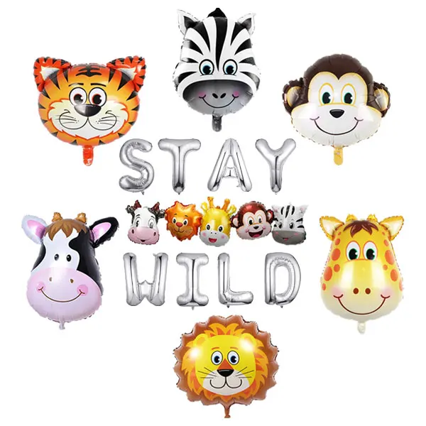Фото Надувной баннер из фольги «Stay Wild», новинка, детский подарок, украшение для детской комнаты, товары для дня рождения, аксессуары для вечерние НКИ №2