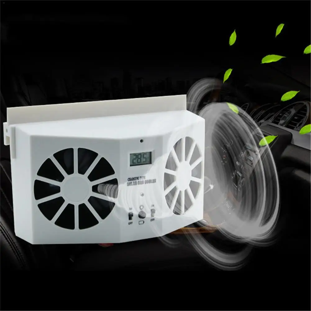 

High-grade Solar Powered Exhaust Fan 600MA 2W 3.6V Car Gills Car Cooler Auto Ventilation Fan Dual-mode Power Supply High-power