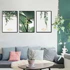 Постеры и принты в скандинавском стиле для гостиной, Картина на холсте с тропическими зелеными листьями растений для стен, скандинавский домашний декор