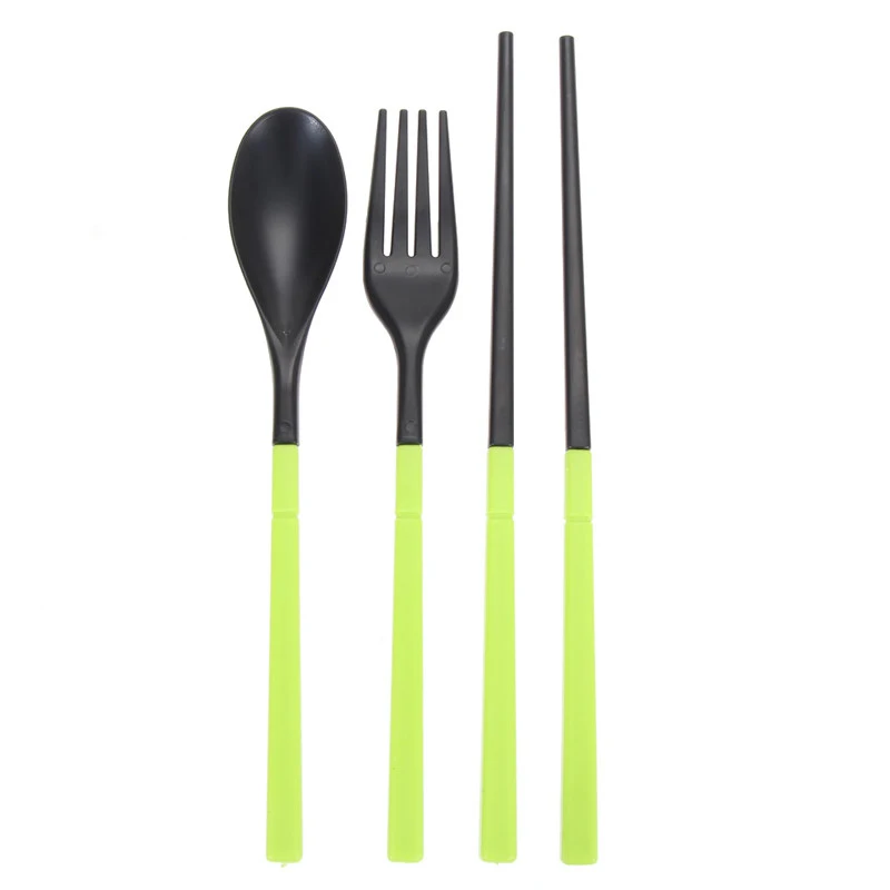 Outdoor Camping 3 In 1 Folding Tableware Environmental Abs Material Cutlery Set Chopsticks Spoon Fork Hiking Travel Port | Спорт и
