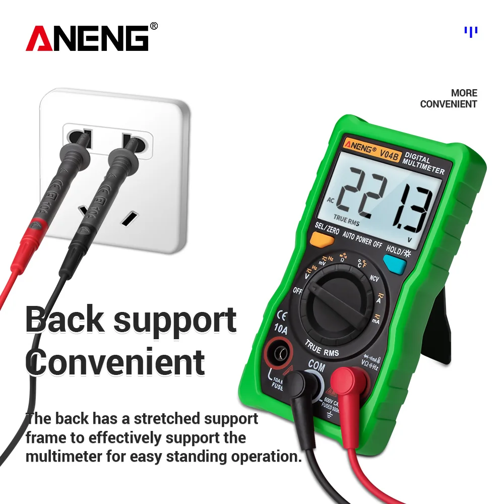 ANENG V04B true rms цифровой мультиметр тестер esr метр мультиметр Автоматическое отключение питания пиковый автоматический мультиметр