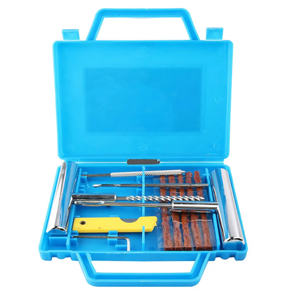 

11pcs Car Tire Repair Kit Car Motorcycle Bike Emergency Heavy Duty Tubeless Tire Puncture Professional Repair Kit Plug Set