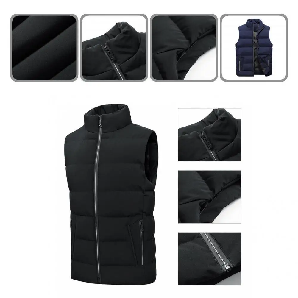 

Sleeveless Stylish Warm Padded Winter Vest All Match Winter Vest Pockets for Outdoor