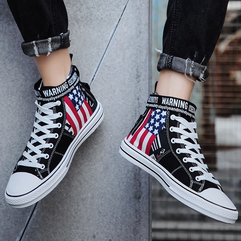 Star printed Canvas Shoes Young Mens Casual Style of Korea Calzado Hombre Hip-hop sneakers | Обувь