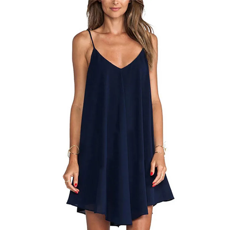 

6xl Backless 5xl Loose Summer Chiffon Women Female Sling Large Size Dress Dress Sexy Solid Party Sleeveless Dress Club Mini Loos