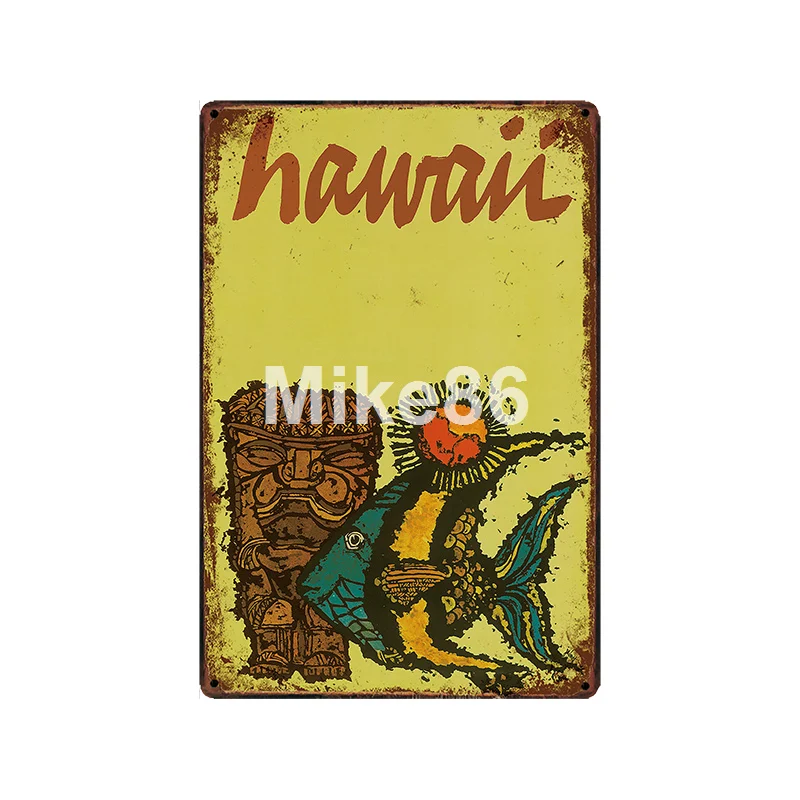[Mike86] Hawii сёрфинга пляж металлический знак винтажный магазин рисунок на железной поверхности в стиле ретро город путешествия плакат искусство 20*30 см LT-1935 - Цвет: GLC-15197