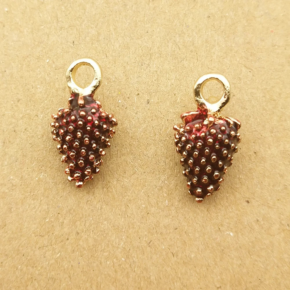 

10pcs 8x16mm enamel mulberry charm for jewelry making cute earring pendant bracelet necklace charms diy design charms
