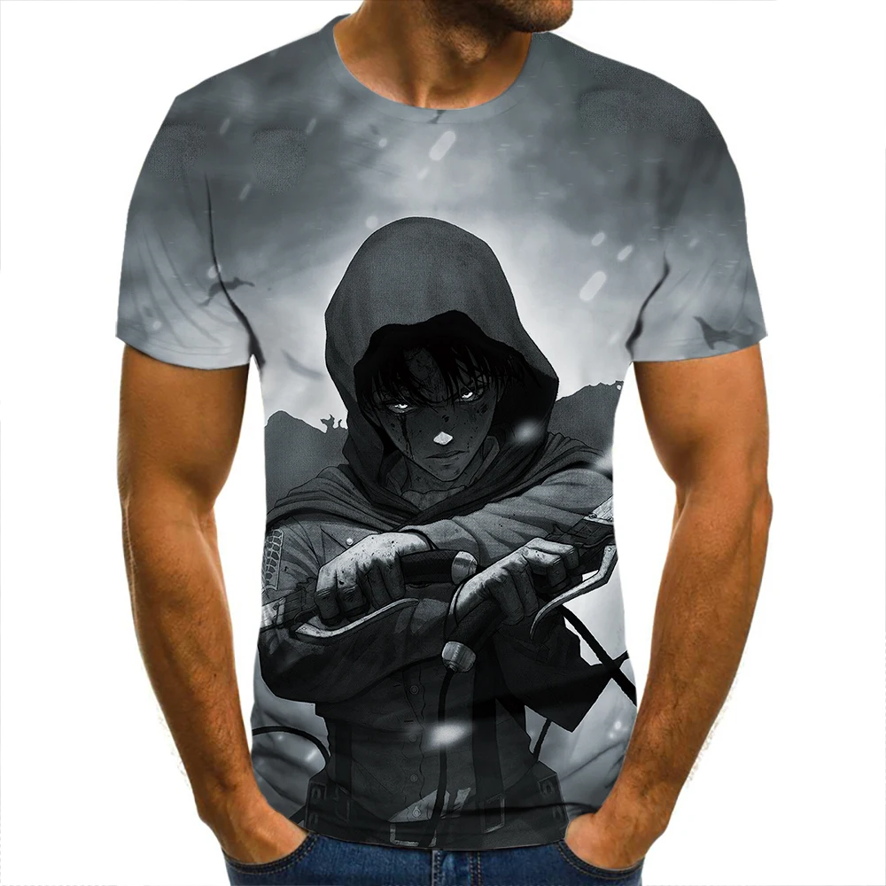 

3D T-Shirt Attack On Titan LeviClothing Men Women Children Short Sleeve Cool Tees Fashion Casual Summer Boy Girl Kids Streetwear