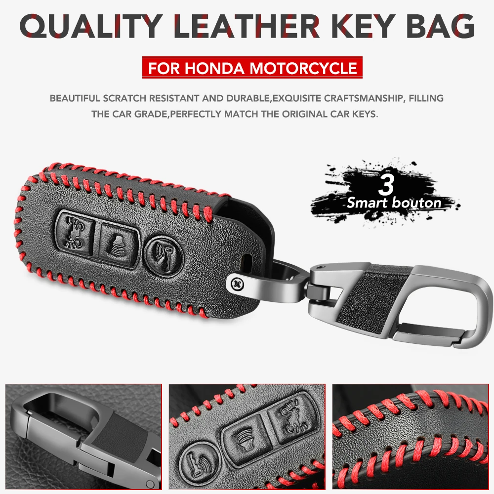 Кожаный чехол для пульта дистанционного управления мотоцикла с 3 кнопками Honda PCX SH