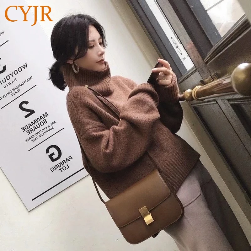 

Turtleneck Thick Winter Sweater Women Pullover Girls Tops Loose Autumn Female Knitted Outerwear Sweaters Warm Oversize Cashmere