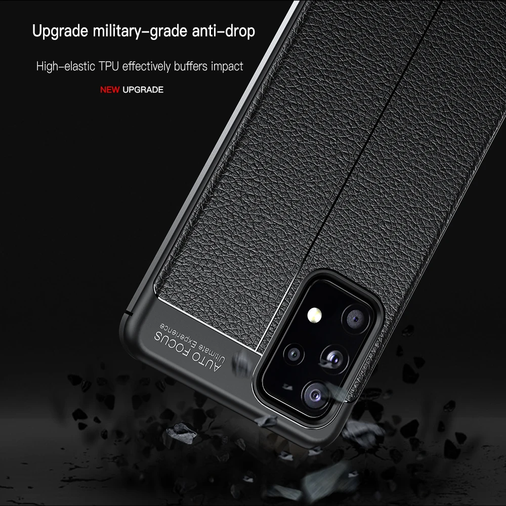 

KEYSION Shockproof Case for Samsung A52 A72 A12 A32 A11 A21S A42 5G Leather Texture Silicone Phone Back Cover for Galaxy M31 M21