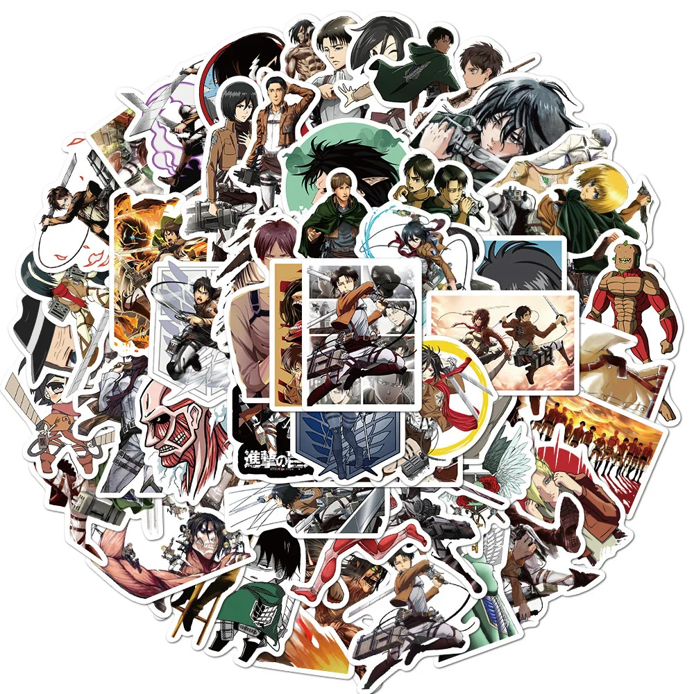 

10/50/100pcs/Set Attack on Titan Anime Sticker Cartoon Sticker for Kids Skateboard Motorcycle Scrapbook Laptop Snowboard Luggage