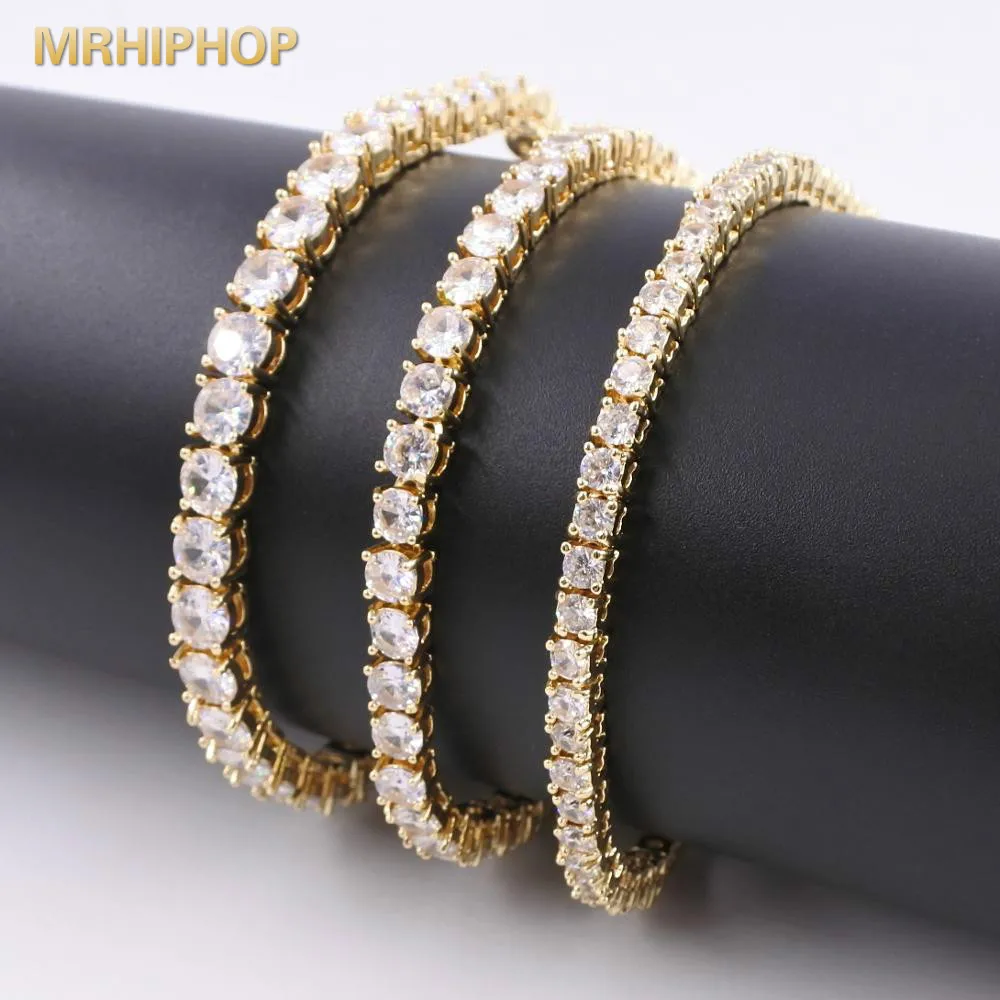 1 ряд теннисные звенья цепь латунь aaa cz кубический циркон Рэппер ледяной