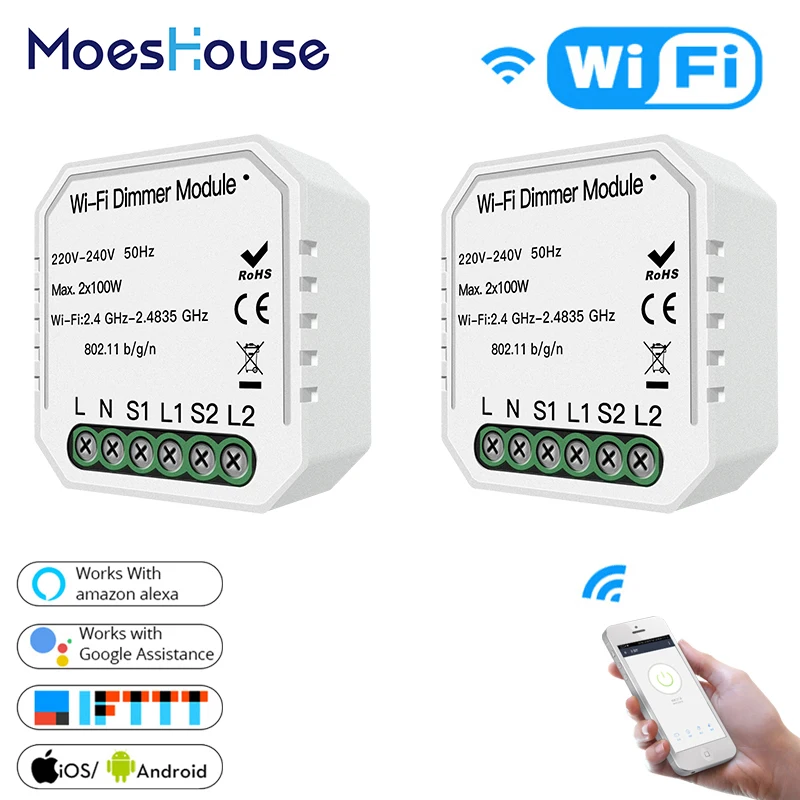 WiFi умный светильник светодиодный диммер модуль Smart Life Tuya APP дистанционное