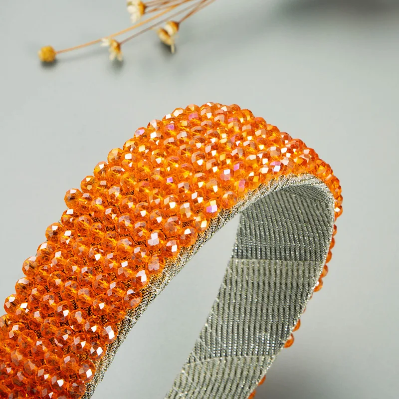 

2021 Beaded Rhinestone Headbands for Women Hairbands Wide Hair Hoops Headband Crystal Embellished Headband Hair Accessories