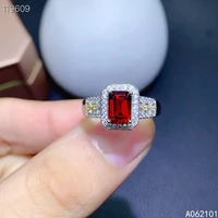 kjjeaxcmy fine jewelry s925 sterling silver inlaid natural garnet new girl luxury gemstone ring support test chinese style