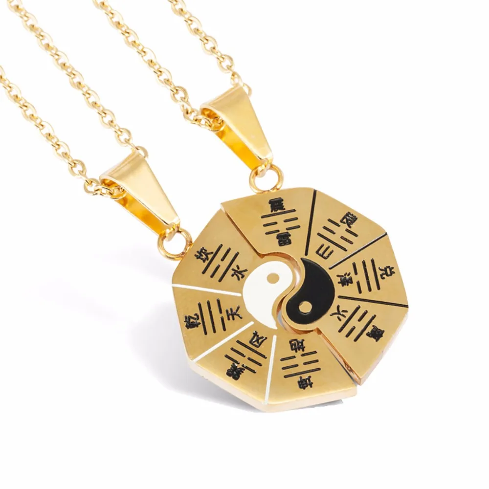 Мужское ожерелье с кулоном LOOKER из нержавеющей стали в стиле Тай-Чи Инь-Янь