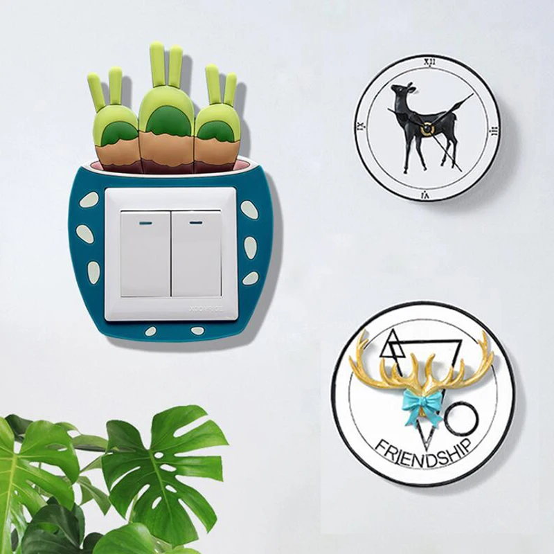 

Мультяшные наклейки переключатель защитный чехол для переключателя гостиная 3D Силиконовые ВКЛ-ВЫКЛ простые современные светящиеся наклей...