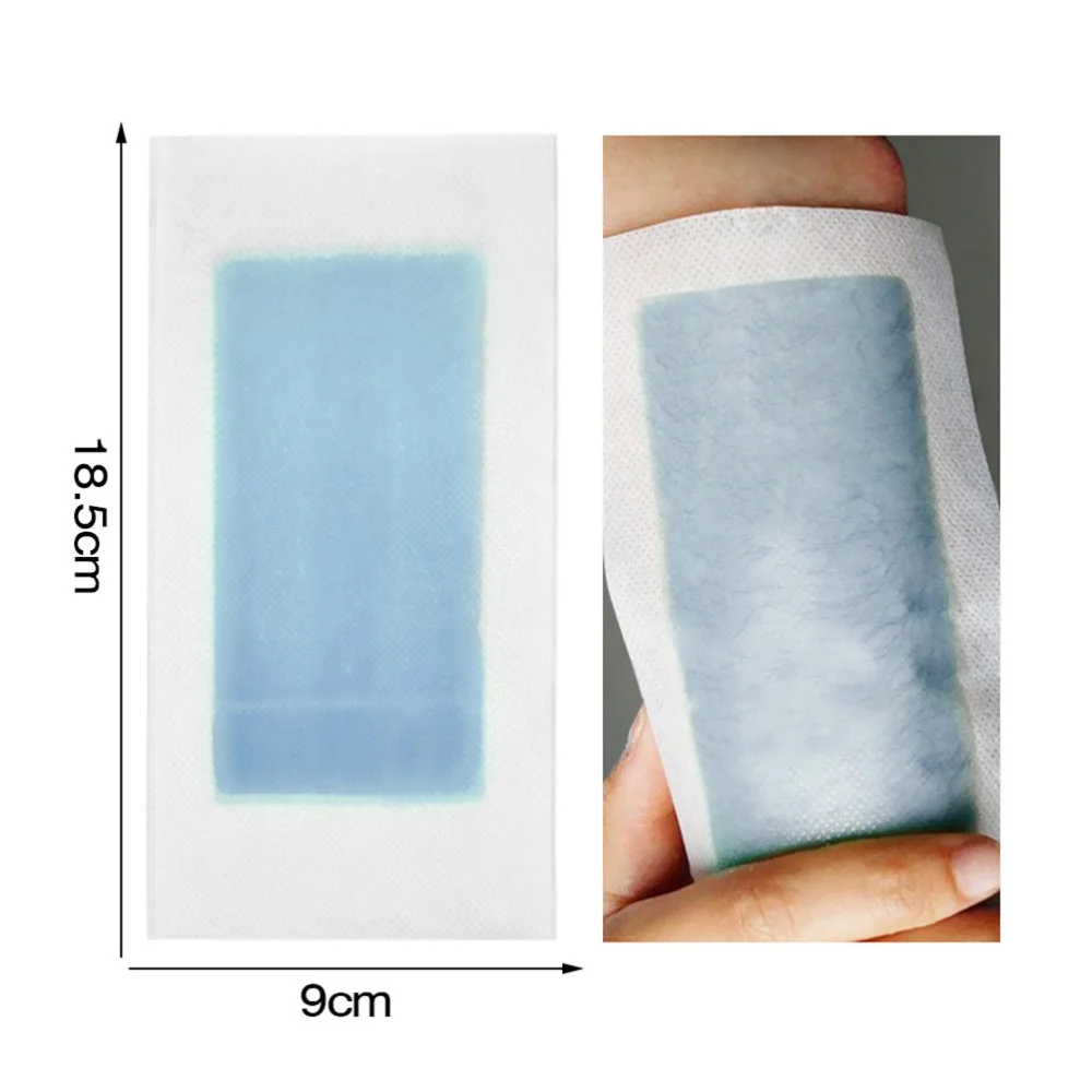 

10pcs Professional Hair Removal Wax Strips Double Sided Unhairing Wax Paper for Bikini Leg Body (Green)